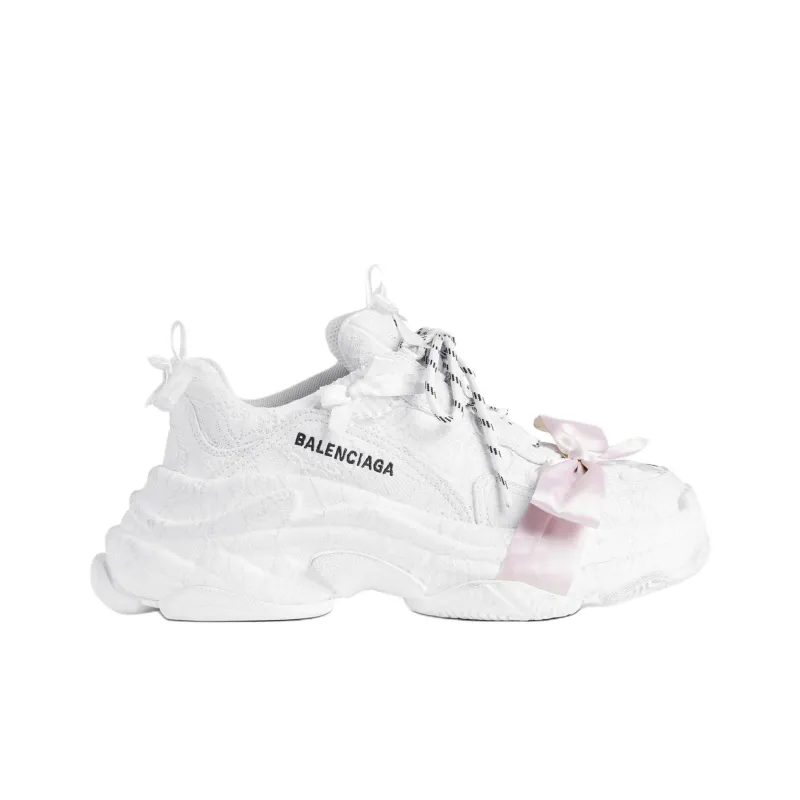 Balenciaga Triple S Lace Low Top Chunky Sneakers Women's White-1