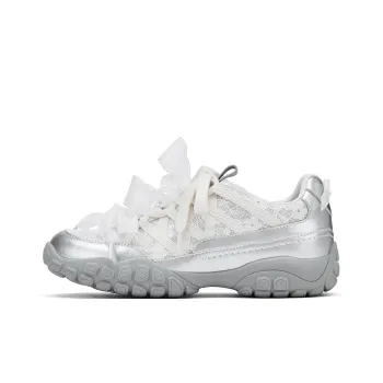 Hotwind Jogging Shoes Height Increasing Low Top Casual Shoes Women's Beige Silver