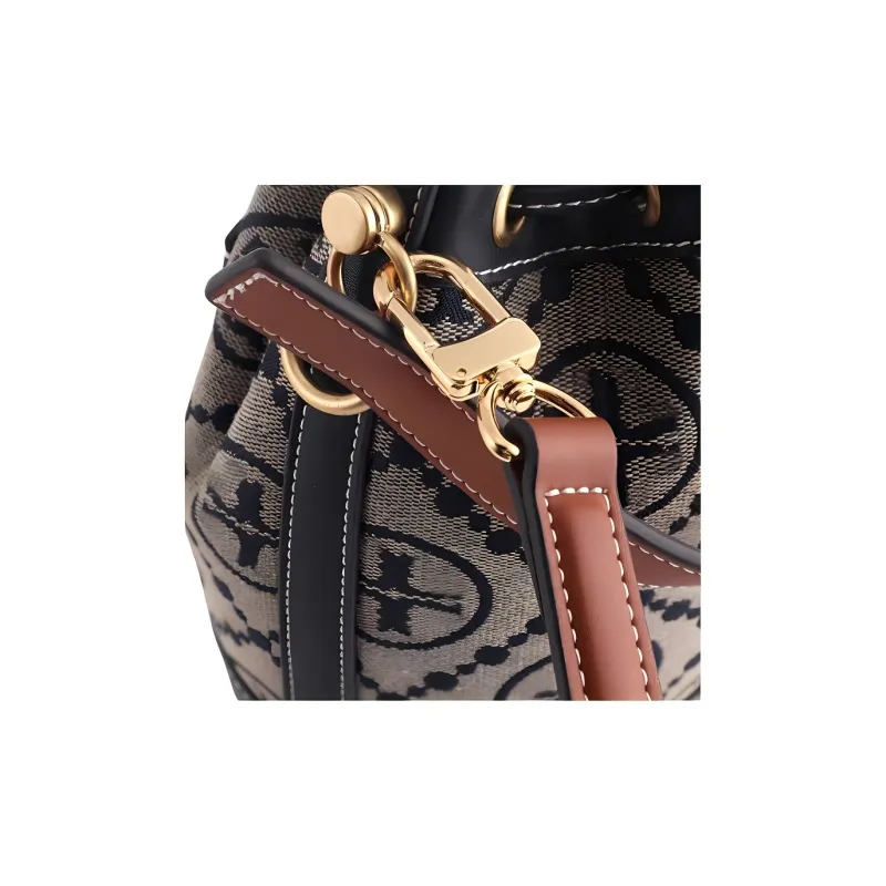 Jingxi Imported Microfiber Leather Bag Accessory Bag Strap Women's Marine Blue/Hazelnuts Brown-5