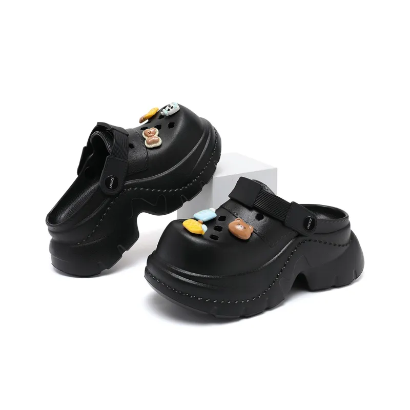 JOSINY Summer Trendy Fashion, Cute DIY Slip on, Outdoor Beach Shoes Clogs Women's Black-2
