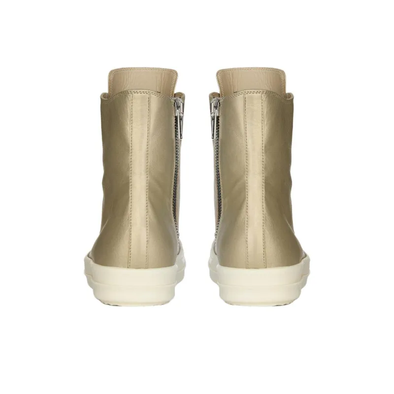 RICK OWENS/RO High Top Skateboard Shoes Women's Gold-3