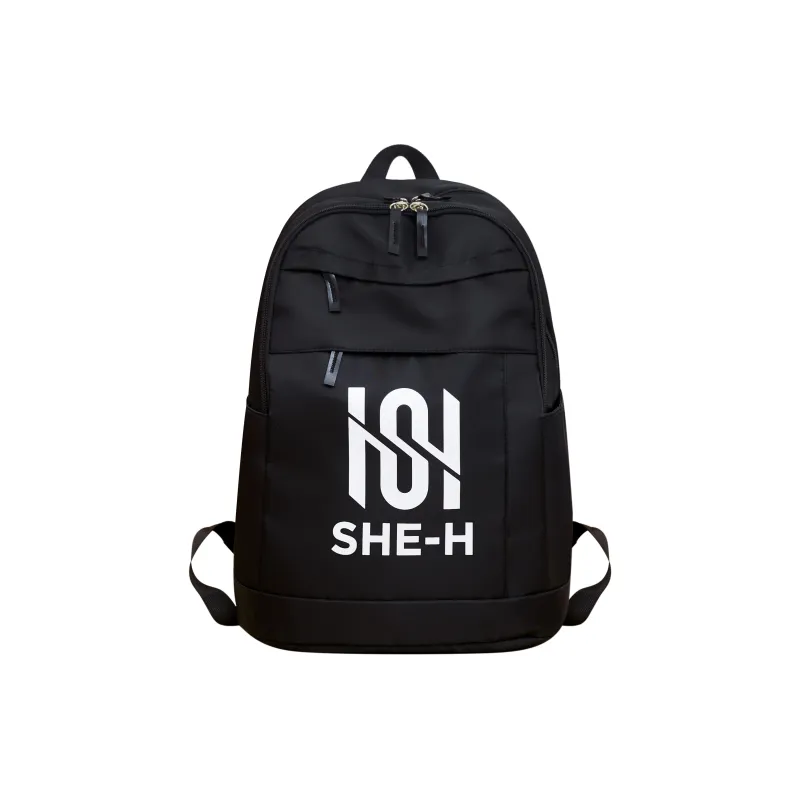 Meow In The Grass Nylon Backpack Unisex Black/Green/White-12