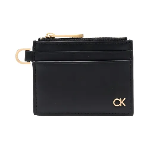 CK/Calvin Klein Calfskin Wallets Card Holders Men's Black