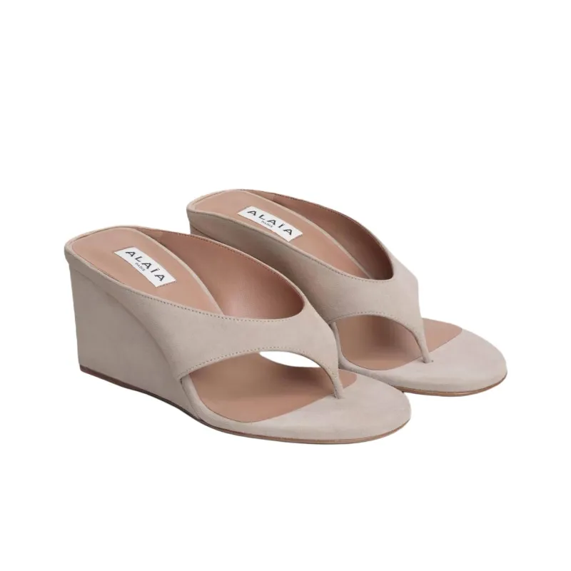 Alaia Flip Flops 7.5cm Women's Taupe-2