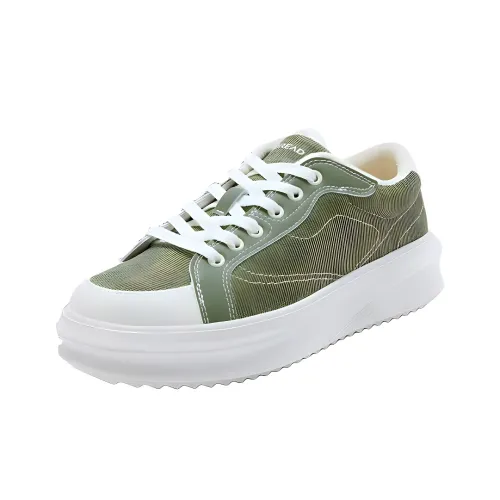 TOREAD Slip-Resistant Cushioning Low-Top Skateboard Shoes Men's Green White