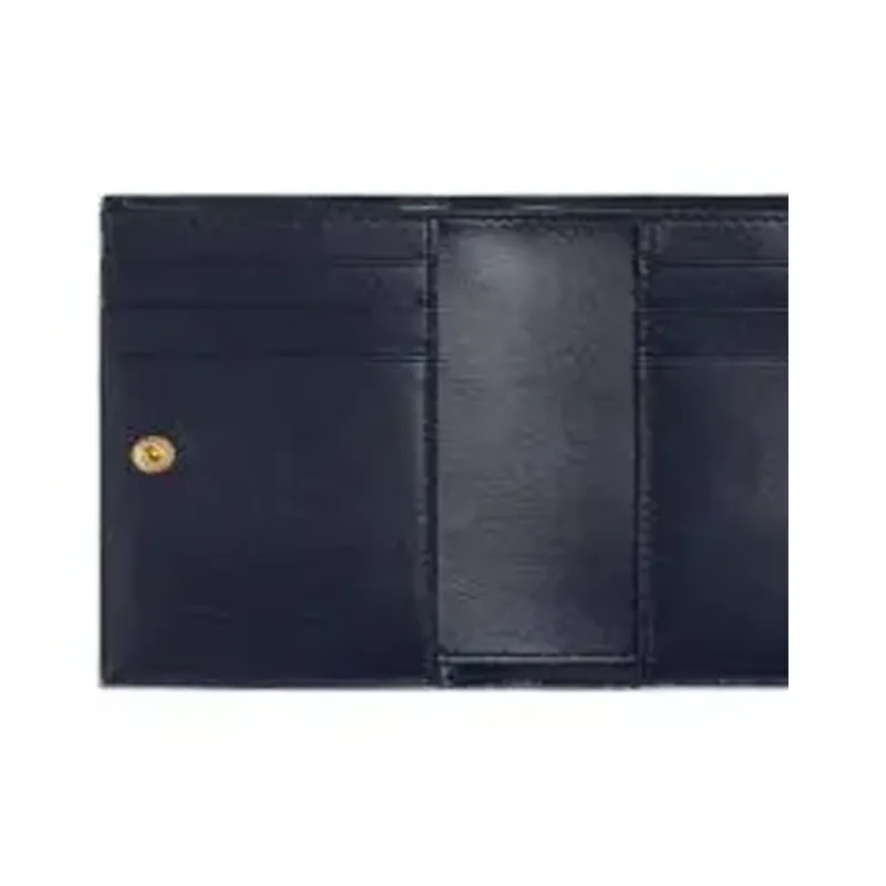 Bottega Veneta Intrecciato Lambskin Wallet Trumpets Women's Abyss & Ice & White-4
