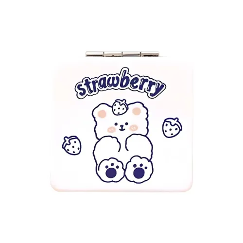 Gentle Welcome Bear Cartoon Rabbit Desktop Portable On The Go Makeup Double Sided Folding Mirror