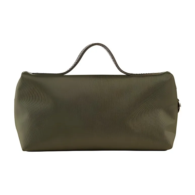 LONGCHAMP Le Pliage Green Canvas With Leather Canvas Bag Clutches Small Size Women's Forest Color-1