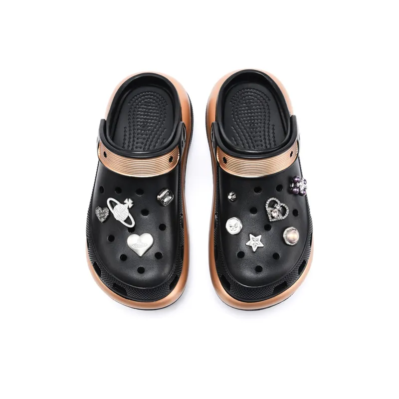 DAPHNE Clogs Women's Black Gold-2