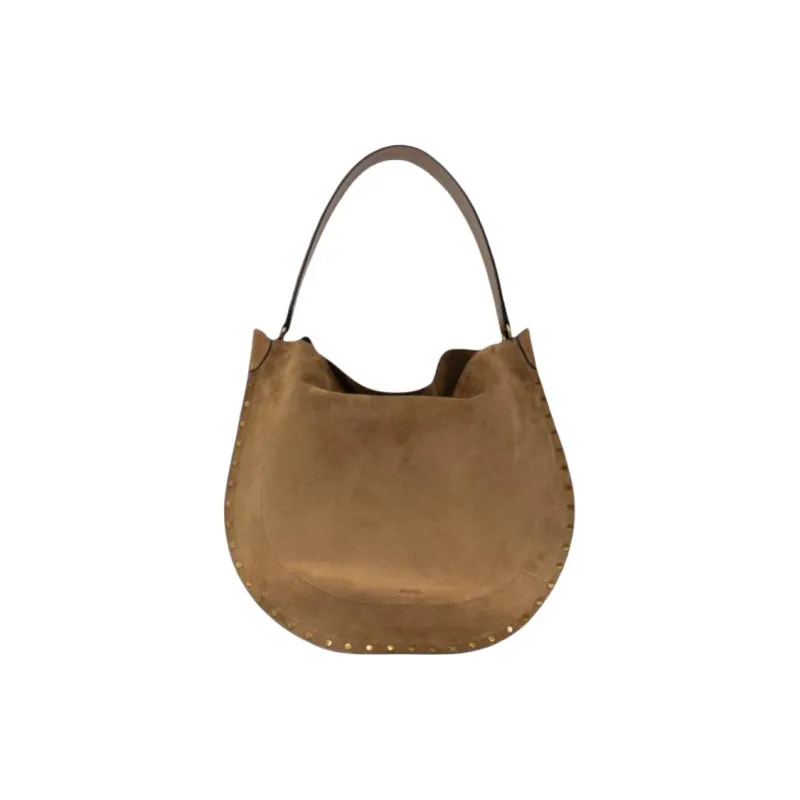 ISABEL MARANT ETOILE Calf Suede Leather Shoulder Bag Regular Unisex Brown-2