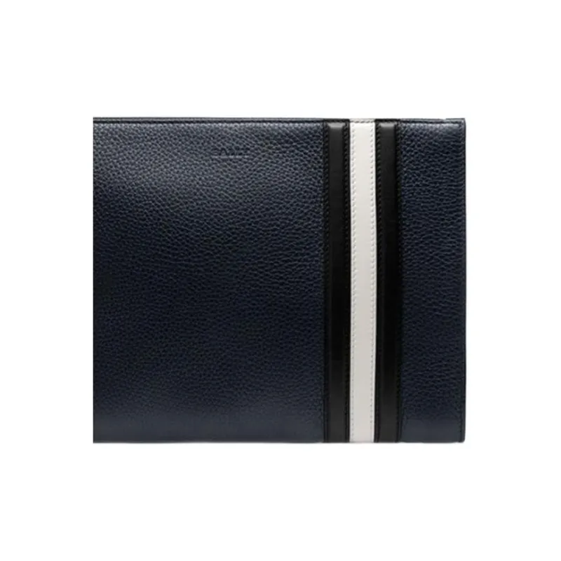 BALLY Cow Leather Clutch Coin Purse Handbag Men's Black-4
