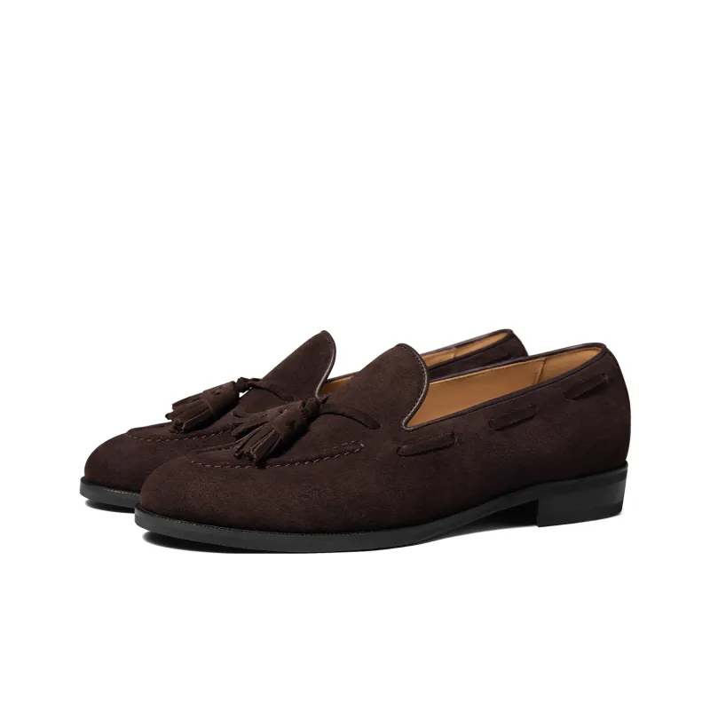 THOM WILLS Fashionable, Versatile, Casual, Comfortable Slip on Loafers Women's Dark Coffee-1