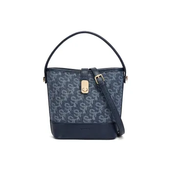 ST&SAT Fabric, Synthetic Leather Shoulder Bag, Crossbody Bag, Handbag Women's Blue/Light Blue