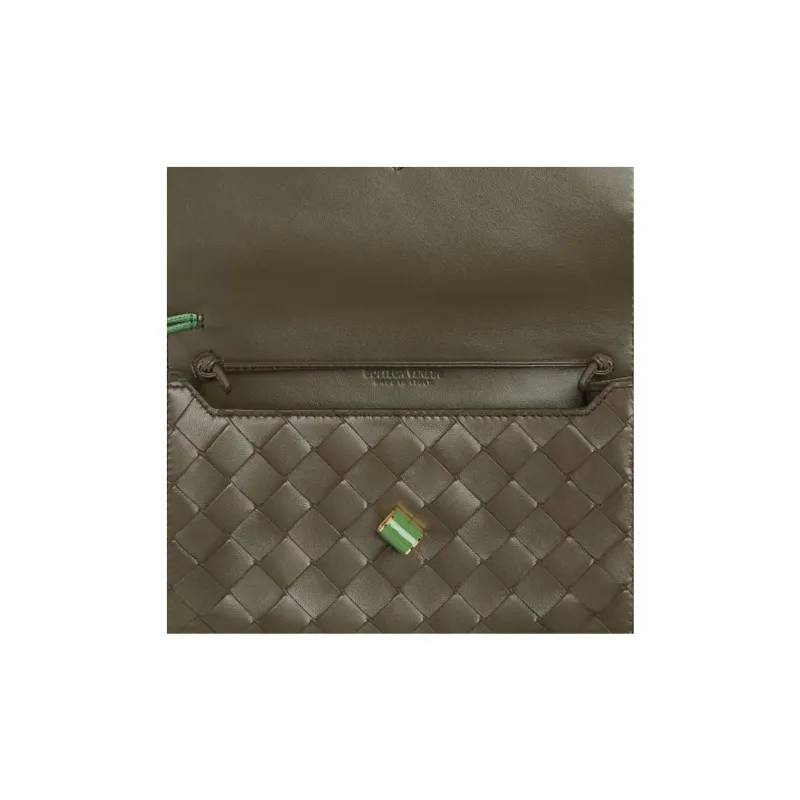 Bottega Veneta Andiamo Series Sheepskin Crossbody Bag, Shoulder Bag Women's Cypress Color-3