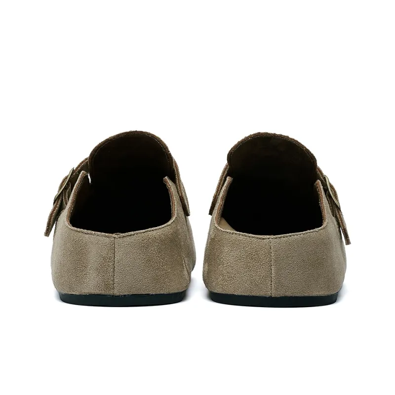 JINDUN Rubber Sole Odor Resistant Antibacterial Closed Toe Slippers Women's Beige-12