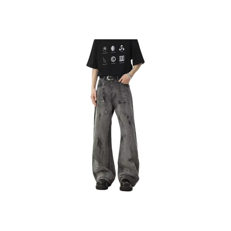 MGXEK Jeans Unisex Black Gray-0