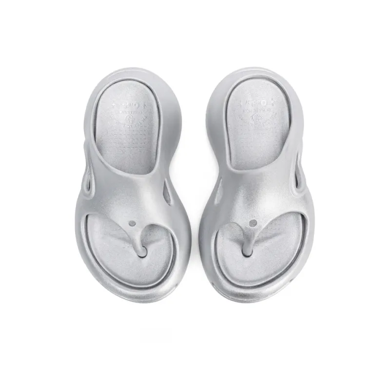 Ouder Souffle Abrasion Resistant Slip Resistant Flip Flops Women's Shimmering Silver-3