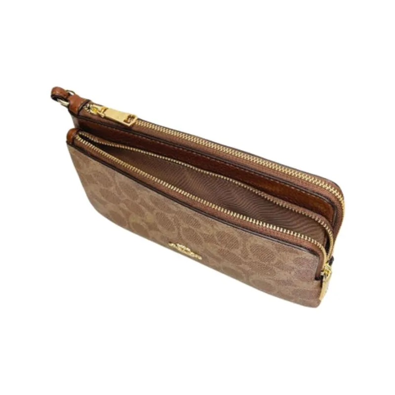 COACH PVC Clutch Trumpets Women's Brown-4