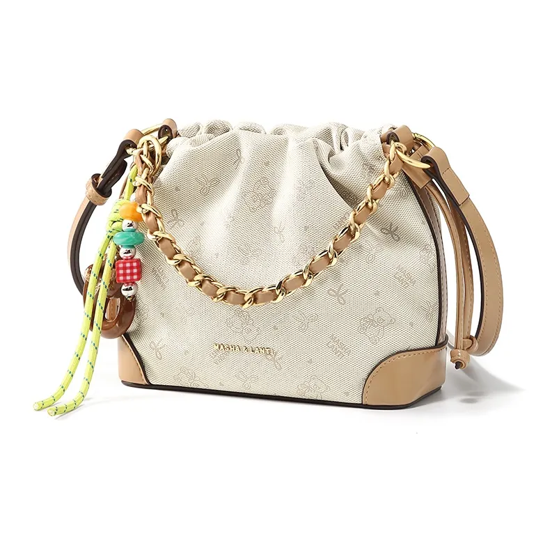 MashaLanti PVC With Synthetic Leather Shoulder Bag Women's Wuzhi Green/Apricot-5