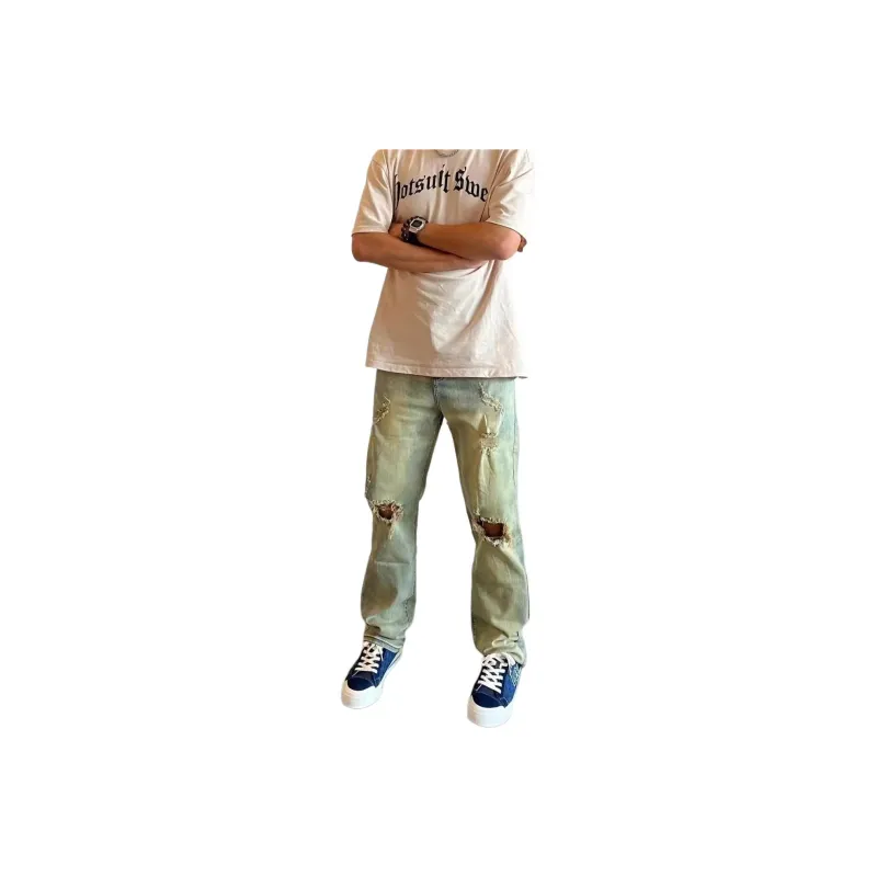 DUATOGE Jeans Men Yellow Mud -0