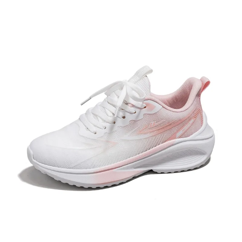 Warrior Breathable And Lightweight Low Top Casual Running Shoes Women's White Pink-1