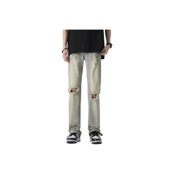 DUATOGE Jeans Men Yellow Mud