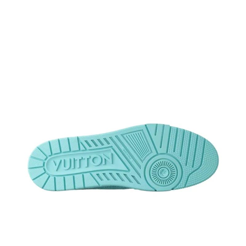 LOUIS VUITTON Trainer Low Top Skateboard Shoes Men's Blue Green-4