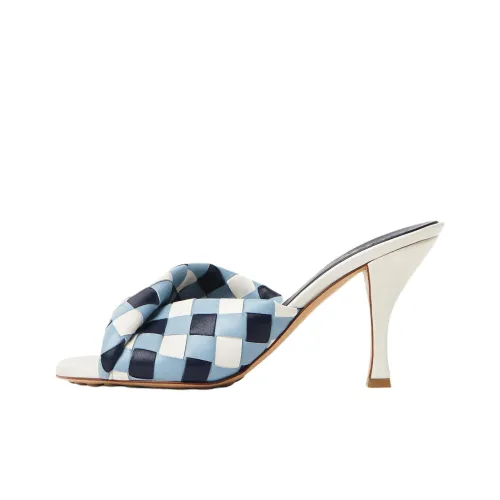 Bottega Veneta badge Slide Slippers 8cm Women's Blue White