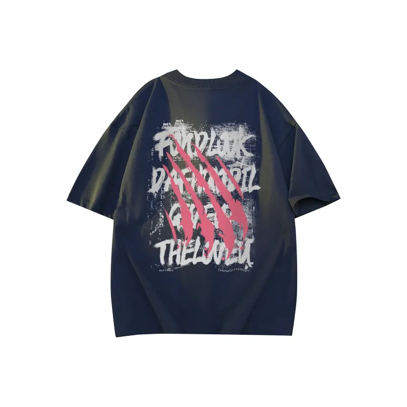 FONDLOOK T-Shirts Unisex Navy Blue-0