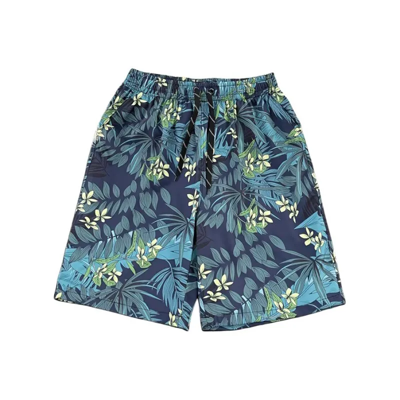 MEIKE Casual Shorts Unisex Blue Leaf-0