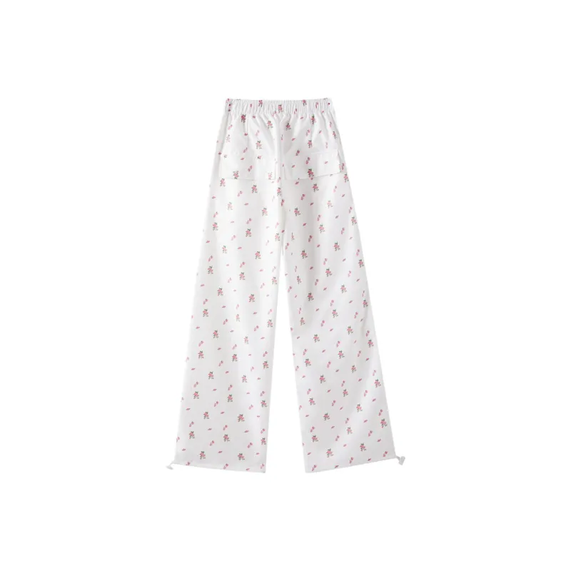 GOSO Cargo Pants Women's White Floral-1