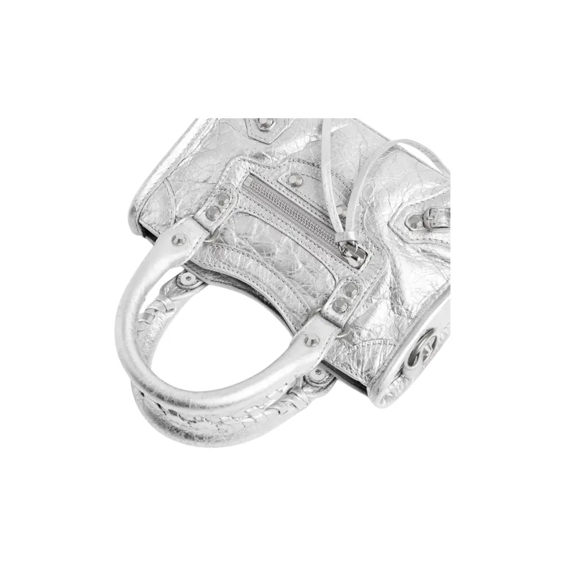 Balenciaga Le City Arena Lambskin Shoulder Bag, Crossbody Bag, Handbag Extra Mini Women's Silver-5