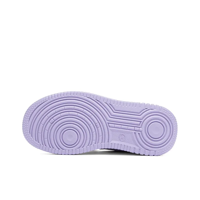 RENBEN Cushioning Abrasion Resistant Breathable Low Top Skateboard Shoes Women's White Blue Purple-4