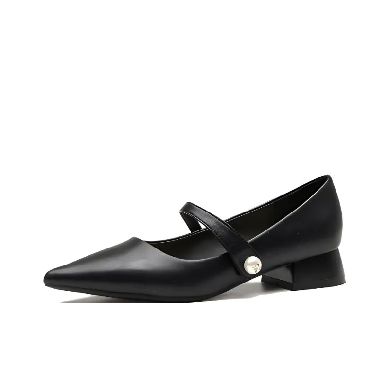 GOSO Chunky Heel High Heels 3CM Women's Black-0