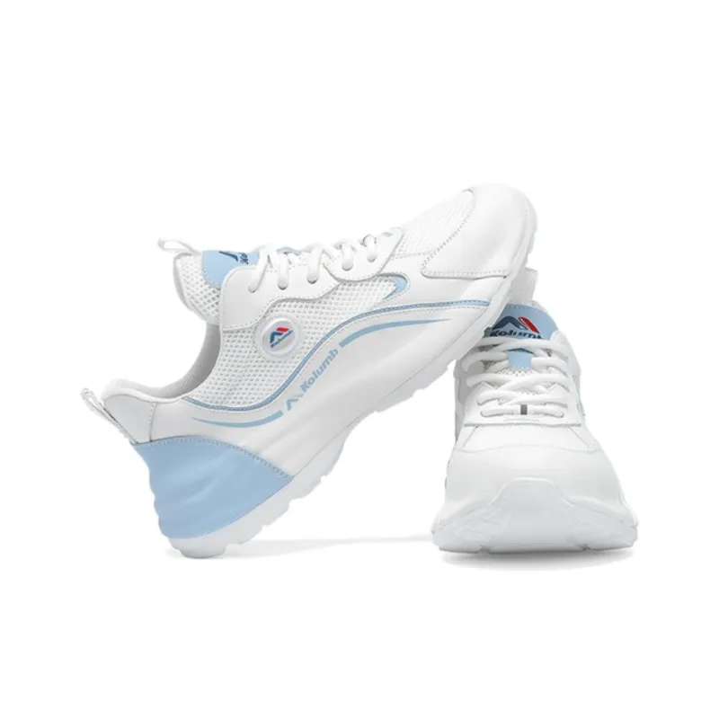 Kolumb Slip Resistant And Breathable Low Top Casual Shoes Women's White Light Blue-2