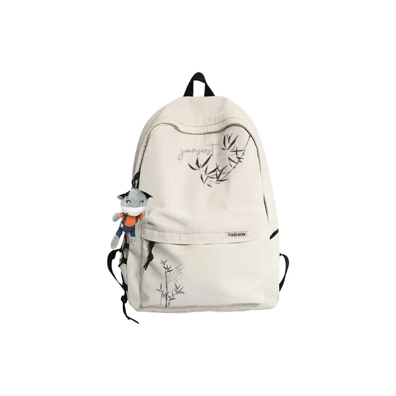 JEANSWEST Nylon Backpack Unisex Black/White-9