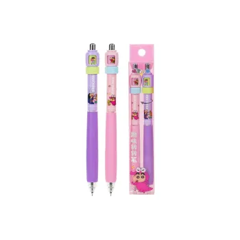 YIMULIN Crayon Shin Chan Fun Two Section Eraser Soft Protective Sleeve With Click Ballpoint Pen