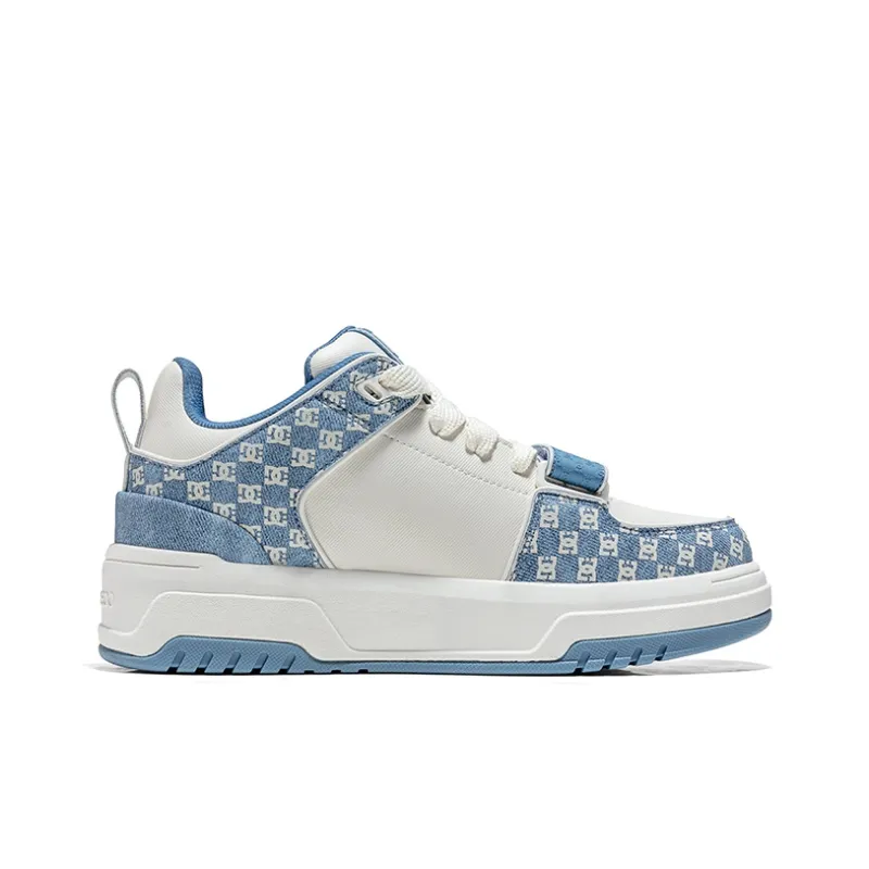DC Shoes CAMPUS CAS Anti Slip Wear Resistant Low Top Brother's Skateboard Shoes Women's Monogram Light Blue-1