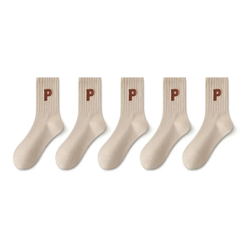 LUOLIAN Mid Calf Socks Women's 5 Pack-7