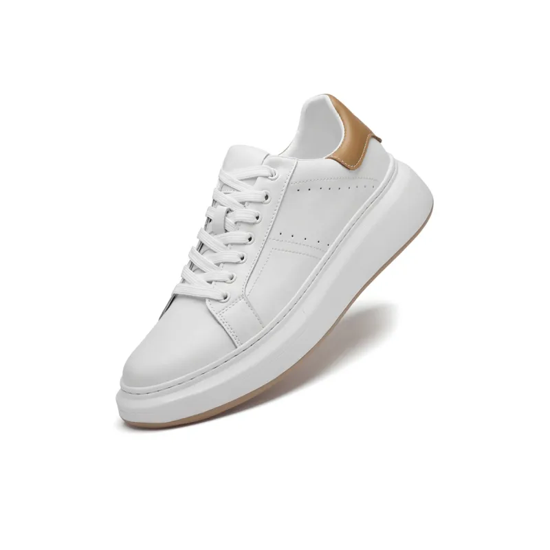 Motion Armor Platform White Sneakers Cushioning, Wear Resistant Low Top Casual Shoes Men's-7