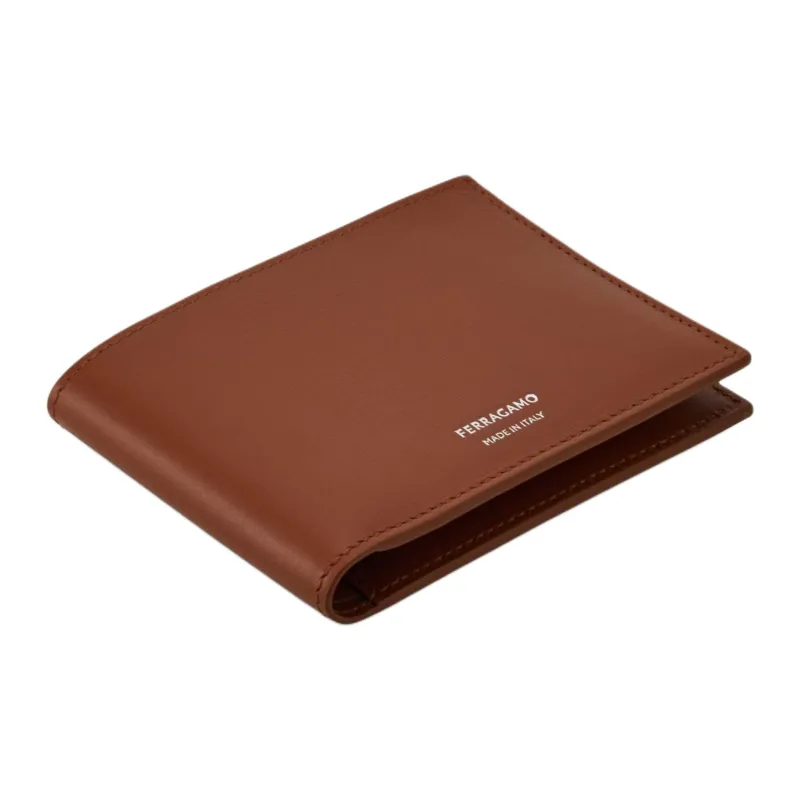 FERRAGAMO Calfskin Wallet Men's Brown-1