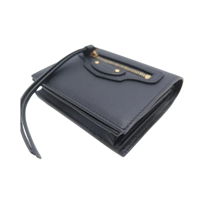 Balenciaga Neo Classic Leather Coin Purse Regular Unisex Black-2