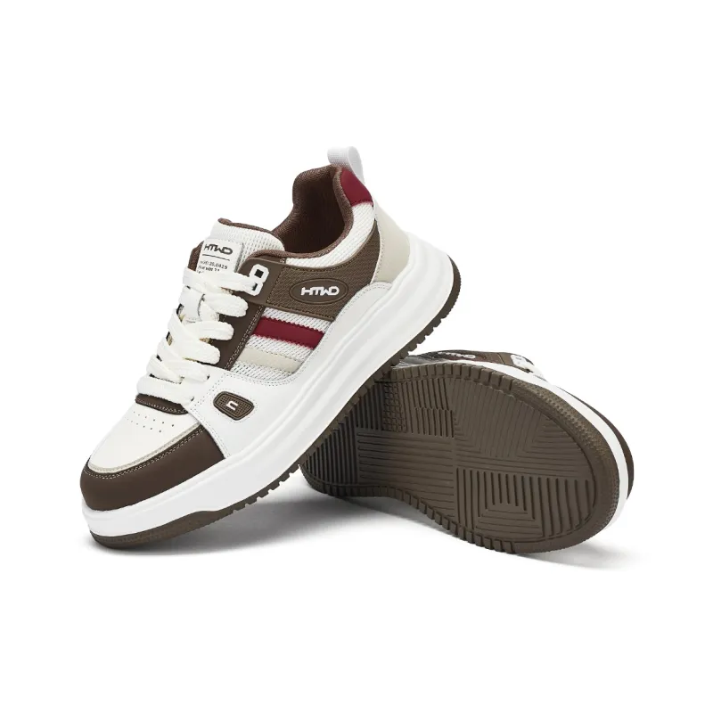Hotwind White Sneakers Abrasion Resistant Slip Resistant Low Top Skateboard Shoes Men's-9