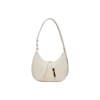 Furla GOCCIA Leather Shoulder Bag Trumpets Women's Beige