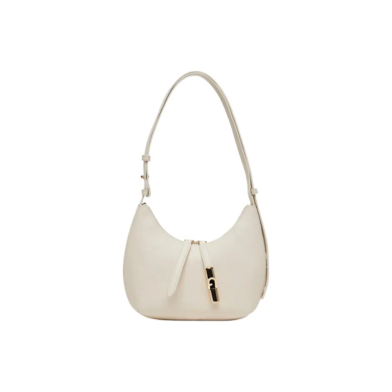Furla GOCCIA Leather Shoulder Bag Trumpets Women's Beige-0