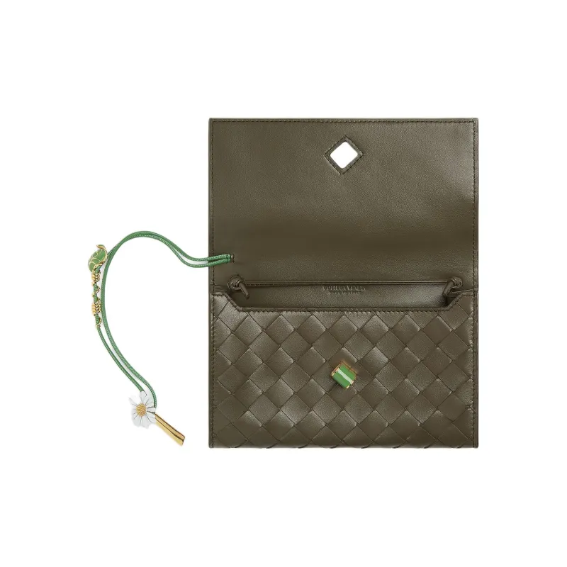 Bottega Veneta Andiamo Series Sheepskin Crossbody Bag, Shoulder Bag Women's Cypress Color-2