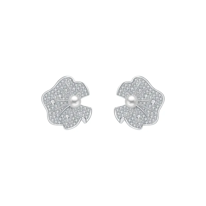 BABYBEI Shell Pearl Stud Earrings Women's-0