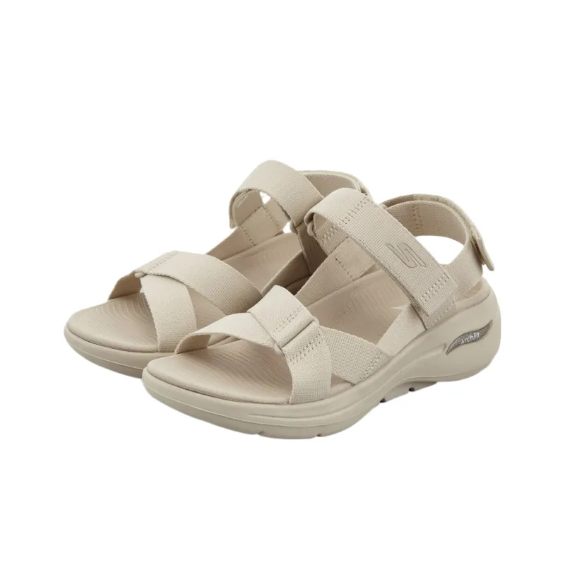 Skechers Go Walk Arch Fit One Strap Sandals Women's Brown-3