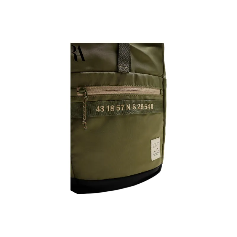 ZARA Polyester Backpack Tubas Men's Khaki Green-3