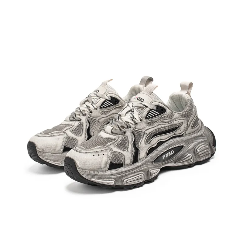 JANECO Slip Resistant, Abrasion Resistant, Breathable Low Top Chunky Sneakers Men's-12